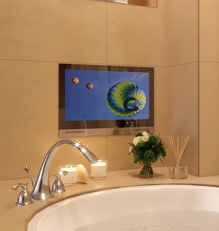 Ocea Bathroom TV installed in the bathtub
